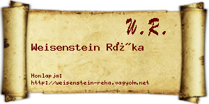 Weisenstein Réka névjegykártya
